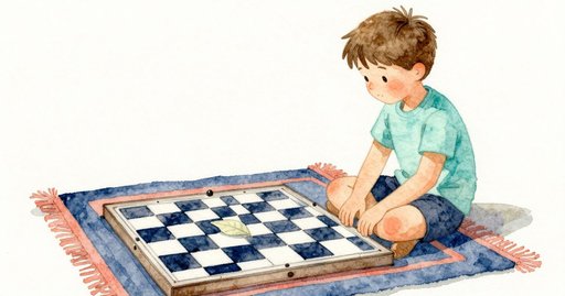 Ball Bumps the Rug by the Chess Board