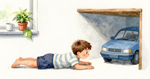 The Car Slides Under the Shelf