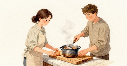Rolling Eggs Under Amber Light and a Higher Simmer