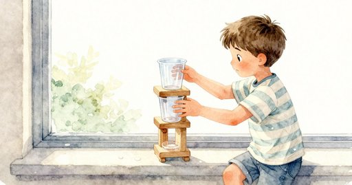 Cup Tower Slips on the Ledge