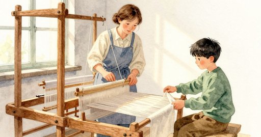 Shadow Line Across the Woven Cloth in Changing Light