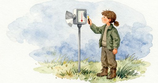 Copper Rain Gauge Rings in Waning Light at the Weather Station