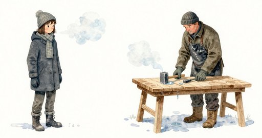 Paw-Shaped Melt and Moving Light at the Ice Block