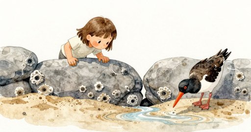 Placing a Stone While an Oystercatcher Reads the Tide