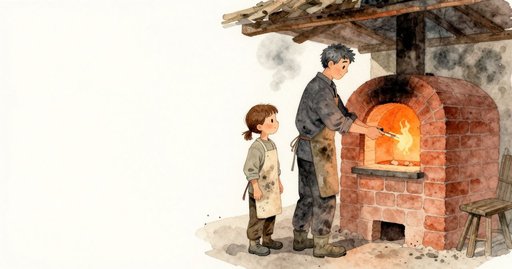 Warmed Wooden Rib by the Kiln's Pale Band
