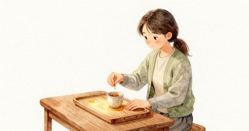 An Amber Ring Forms on the Tea Tray