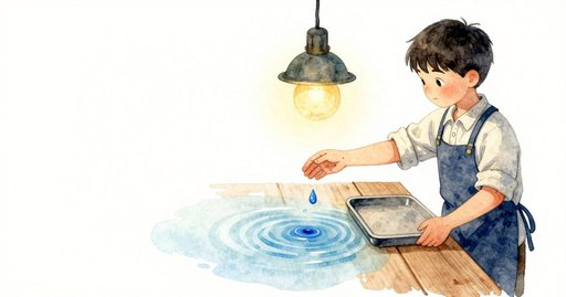 貓鈴一響,水盤震起細波:紙上冒出同心圈