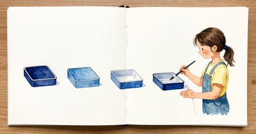 Paint Box Lid Clicks and a Blue Pool Dries