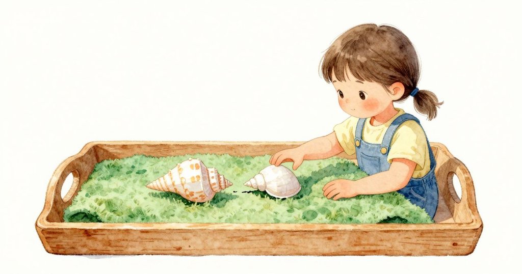 殼往托盤的縫隙滾去，Thea用手指輕輕一擋就停下來；兩枚白殼在綠色毛氈上靠在一起，發出微小的碰聲，安穩不動。