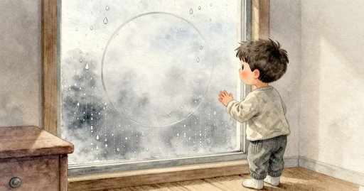 Raindrops Meet on the Window Glass