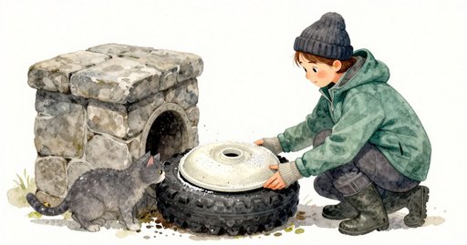 Ice Box Lid Under the Barrow Calms the Swinging Scale