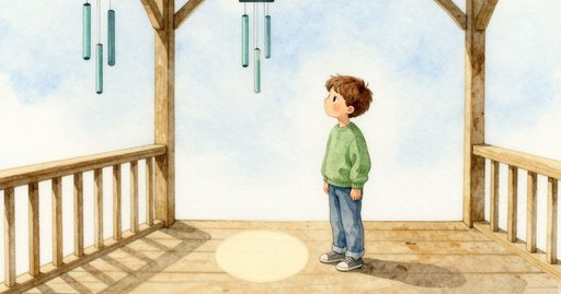 Wind Chime Rings and a Bird Flies Away