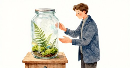 Glass Terrarium Drips: Mapping Moss by Touch and Light