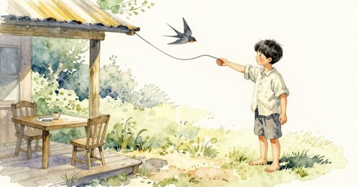 Watercolor on the Porch: A Swallow's Shadow and One Stroke