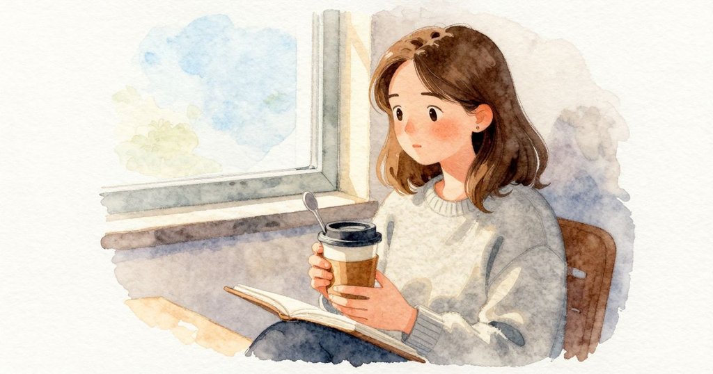 Iris把素描本放回腿上,讓速寫暫時停在那裡。她依著路勢的傾斜握住杯子,從微開的窗縫吹來的風貼過臉頰,雲層帶來的礦物氣息還在甜味邊緣。她維持調整後的比例,抬杯,讓小小的導流把茶溫柔地送到舌尖。
