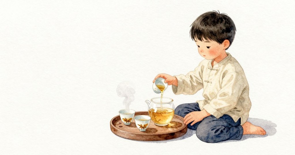 第一道茶先收進玻璃公道杯,再分進成對的杯組;聞香杯倒扣著,一次輕起便留下一縷將要變圓的氣息。Nestor把其中一只抬到半空又放回去,因為杯壁還太燙;淡金色的茶在杯裡微微顫著,蒸氣在室內慢慢變薄。