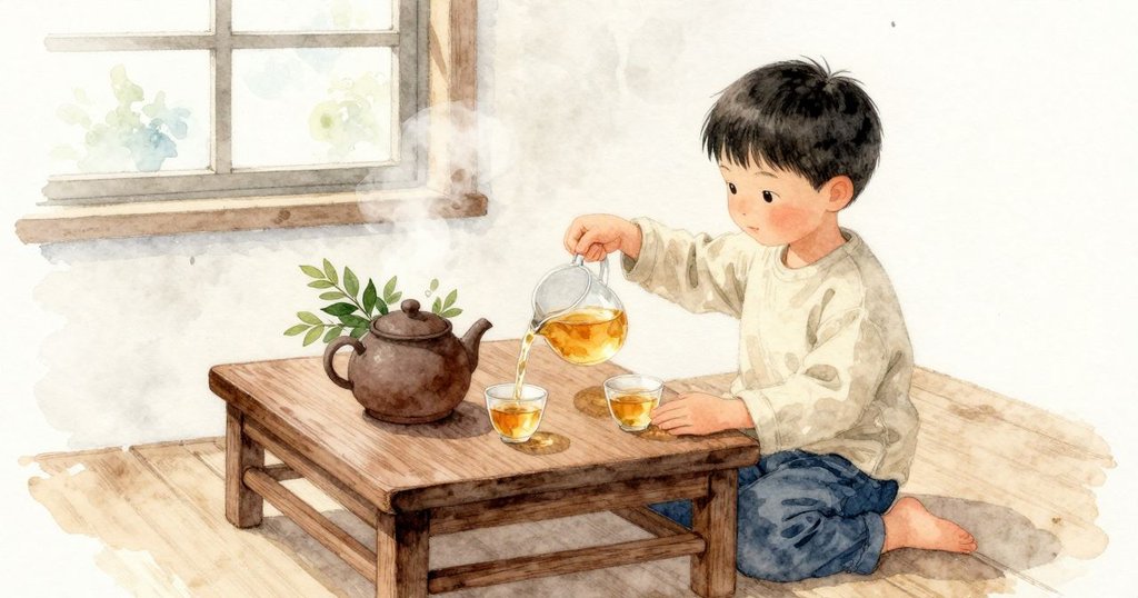 第三泡時,葉片把壺身擠滿,邊緣透著更深的綠,公道杯裡的色澤更淡亮。窗邊的蒸氣漸漸融進濕潤空氣,最後一杯清金色在較深的木面上發光。Nestor再次以指尖試壺溫,延長心裡的數,完成最後的注入,讓杯子安安靜靜地待在呼吸平穩的位置。