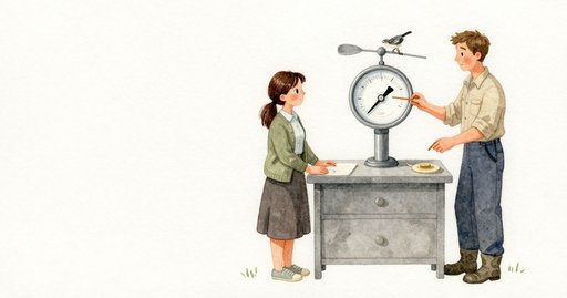 A Bird at the Rain Gauge and the Barograph Trace
