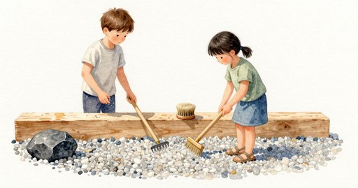 The Rake and the Blank Lane in the Raked Gravel Garden