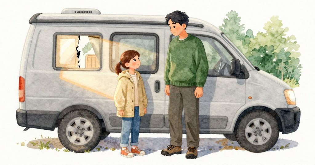他們回到車內,窗縫留著一條細細的開口,車艙更顯柔和。指示燈再度閃一下,Yara 的視線停在被陽光掠過又退去的方向盤上。車子滑行時,後視鏡裡再次帶到步道欄杆,一顆水珠在墜落前閃亮了一下。