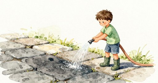 Sun-Warmed Hose Water Changes the Garden Path
