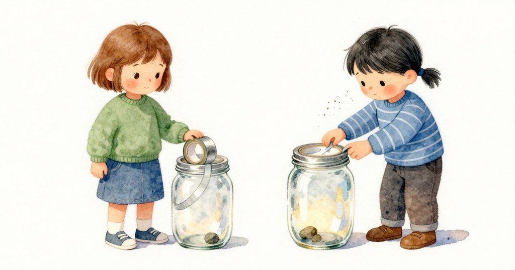 Bea 拉出捲尺的金屬帶,讓它貼著玻璃瓶的弧面,再明亮一聲收回。微塵飄到她鼻尖,她笑一下就把它吹走。靠近捲尺的瓶子微微晃動,Janet 伸手穩住清澈的玻璃。