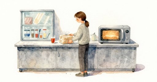 Moth on the Cooler Door and the Microwave's Burst of Steam