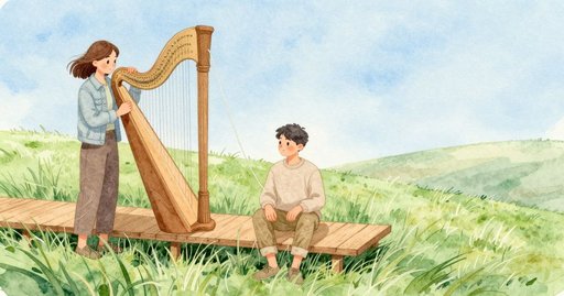 A Step Shifts the Wind Harp's Chord