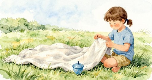 Tangled String, Blue Spindle, and the Cloud-Watching Blankets