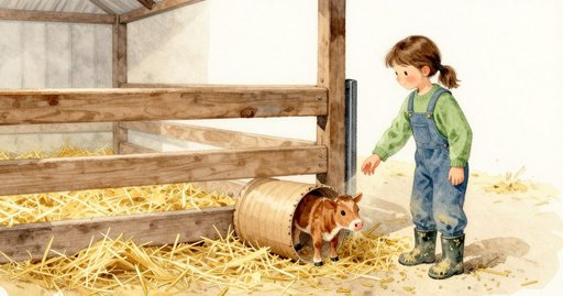 Cardboard Tube Reveals a Tiny Model Calf