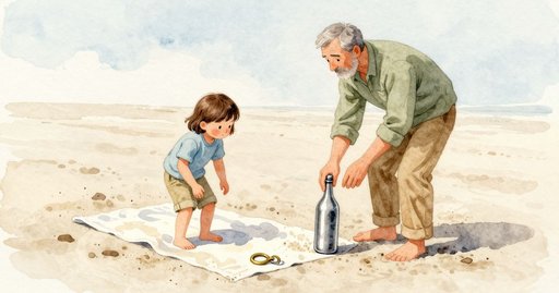A Quiet Wave Reaches Josie’s Sand Drawing
