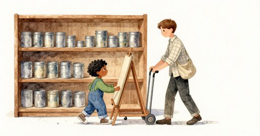 The Warped Easel Stuck, Then Opened on the Shelf